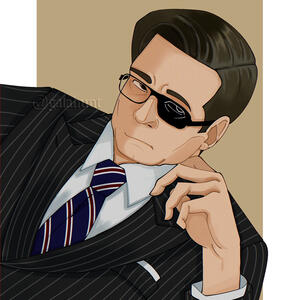 Harry Hart from Kingsman • Headshot/Icon • Rendered (Simply) • Roughly 15$